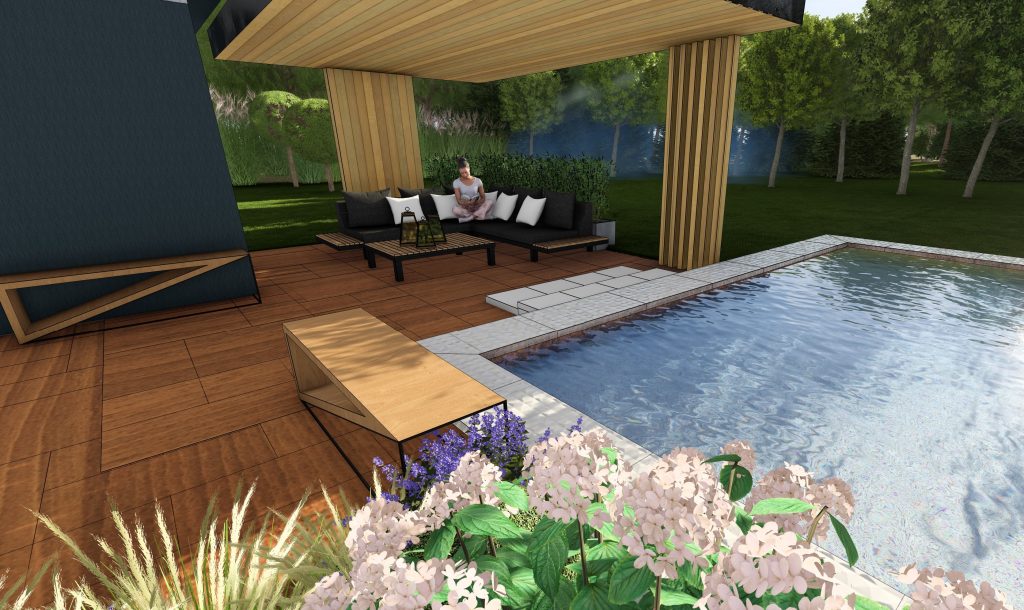 Nowoczesny Minimalistyczny Ogród z Basenem